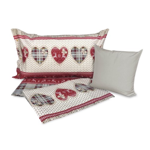 BALME TYROLEAN DUVET COVER WITH CUSHION in pure cotton