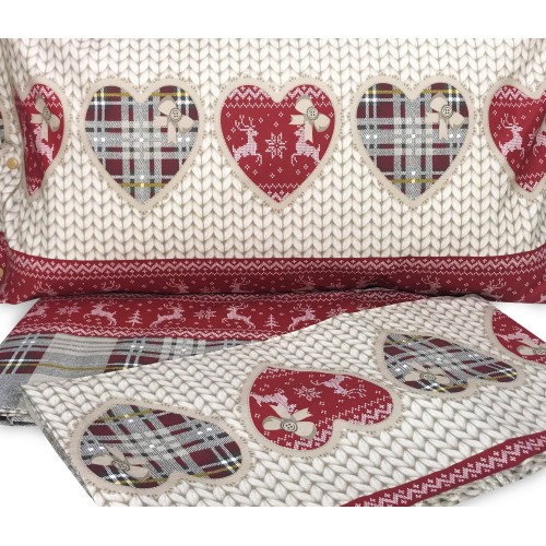 BALME TYROLEAN DUVET COVER WITH CUSHION in pure cotton