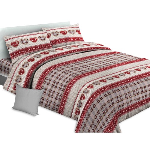 BALME TYROLEAN DUVET COVER WITH CUSHION in pure cotton