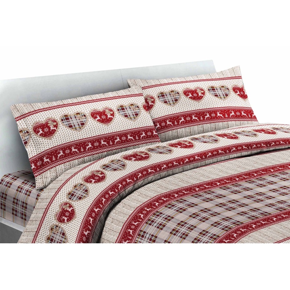 BALME TYROLEAN DUVET COVER WITH CUSHION in pure cotton