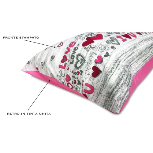 Funda Nórdica de Microfibra LOVE Rosa PEACE and LOVE