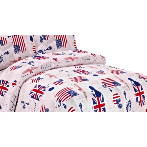 DUVET COVER BRITISH and AMERICAN FLAG APPLE and Sherlock Holmes