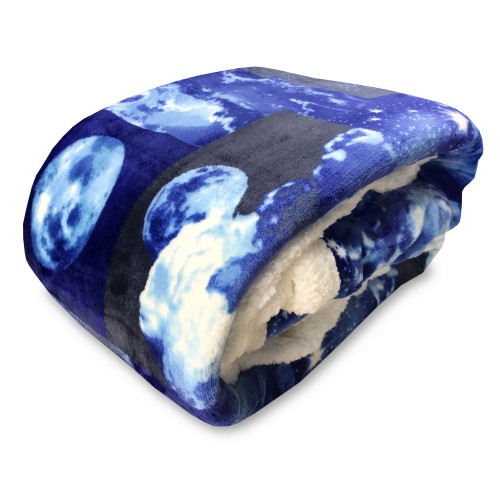 PLAID POLAIRE SHERPA COUVERTURE DE LA LUNE LUNAIRE