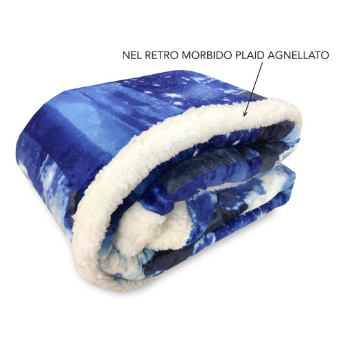 PLAID POLAIRE SHERPA COUVERTURE DE LA LUNE LUNAIRE