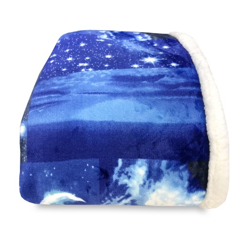 PLAID IN PILE SHERPA COPERTA LUNA LUNARE