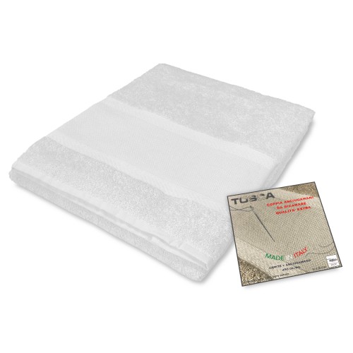 LOT DE 1 SERVIETTE de toilette + 1 SERVIETTE invité TOSCA en éponge et TOILE AÏDA à BRODER AU POINT DE CROIX