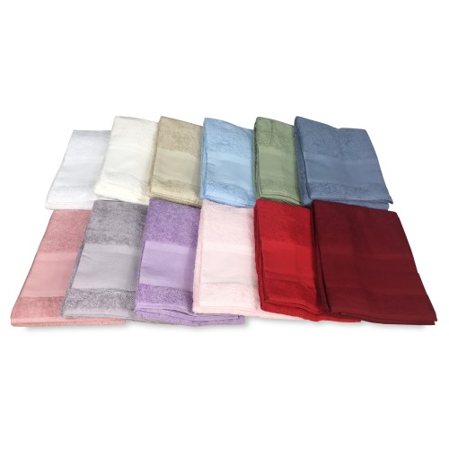 LOT DE 1 SERVIETTE de toilette + 1 SERVIETTE invité TOSCA en éponge et TOILE AÏDA à BRODER AU POINT DE CROIX