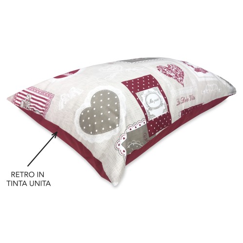 Funda nórdica de microfibra SHABBY CHIC BORDEAUX