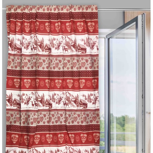 TENDA TIROLESE ROSSA in stile montanaro CM. 180X280 MADE IN ITALY