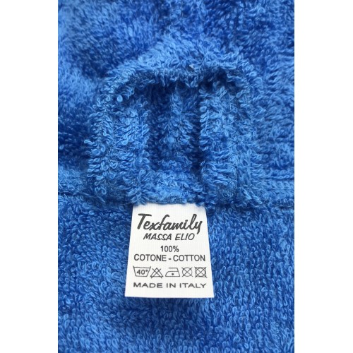 ALBORNOZ HI TECH + © BEBÉ NIÑO EN RIZO DE PURO ALGODÓN FABRICADO EN ITALIA AZUL CLARO