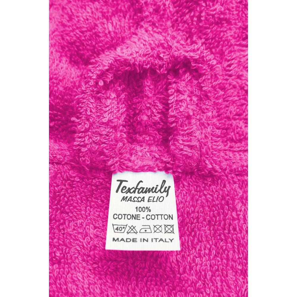 HI TECH BADEMANTEL + © MÄDCHEN MÄDCHEN IN FROTTEE aus reiner Baumwolle MADE IN ITALY PINK