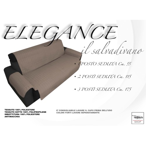 Couverture de canapé TR SALVADIVANO ÉLÉGANCE RÉSISTANT AUX TACHES MATELASSÉ SUPÉRIEURE LISSE TAUPE