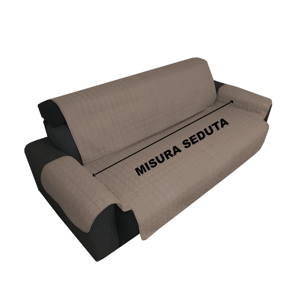 Couverture de canapé TR SALVADIVANO ÉLÉGANCE RÉSISTANT AUX TACHES MATELASSÉ SUPÉRIEURE LISSE TAUPE