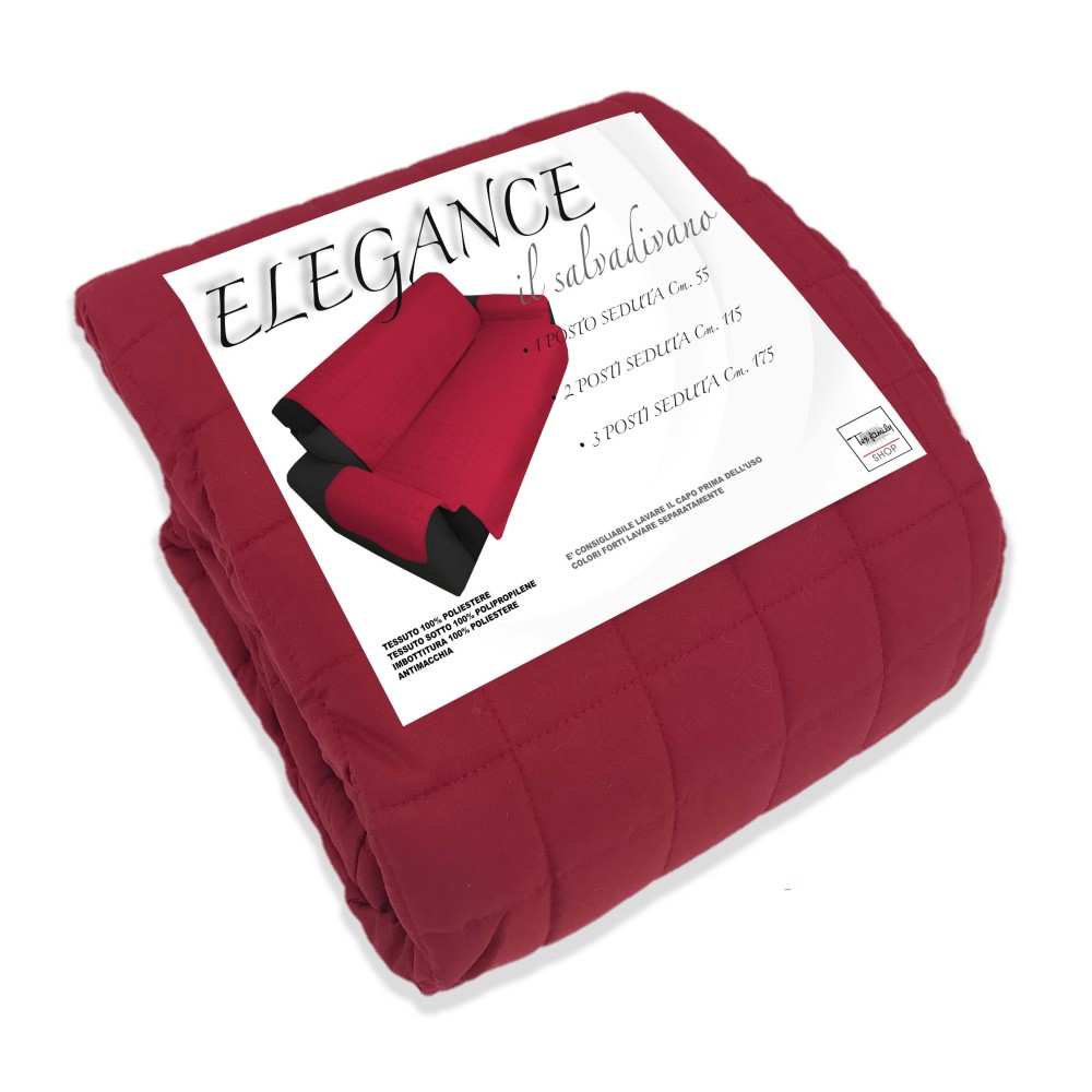 FUNDA DE SOFÁ BX PROTECTOR DE SOFÁ ELEGANCE ACOLCHADO RESISTENTE A LAS MANCHAS CON TAPA LISA BURDEOS