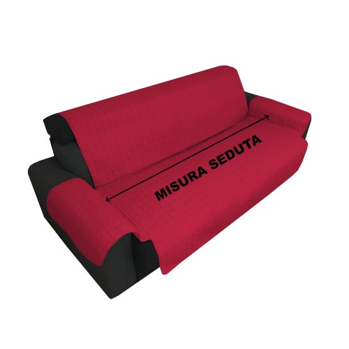 Couverture de canapé BX SALVADIVANO ÉLÉGANCE RÉSISTANT AUX TACHES MATELASSÉ SUPÉRIEURE LISSE BORDEAUX