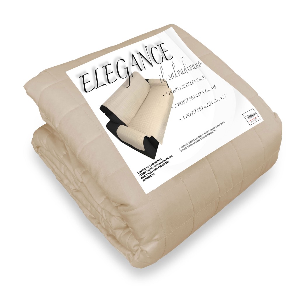 Couverture de canapé PN SALVADIVANO L'ÉLÉGANCE DE LA CRÈME ANTI-TACHE MATELASSÉ SUPÉRIEURE LISSE