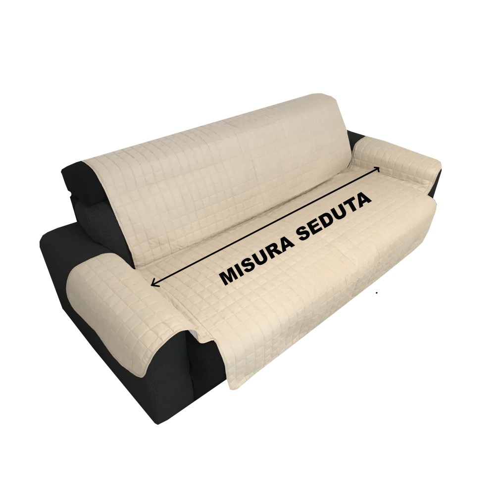 SOFA COVER PN SOFA PROTECTOR ELEGANCE STAIN-RESISTANT QUILTED CREAM SMOOTH TOP