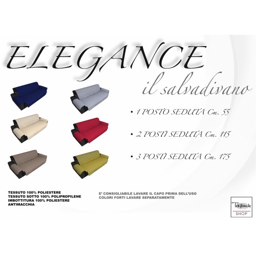 COPRIDIVANO PN SALVADIVANO ELEGANCE PANNA ANTIMACCHIA TRAPUNTATO PIANO LISCIO