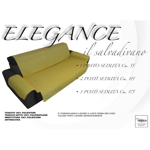 SOFA COVER OR SOFA PROTECTOR ELEGANCE YELLOW GOLD STAIN-RESISTANT QUILTED SMOOTH TOP
