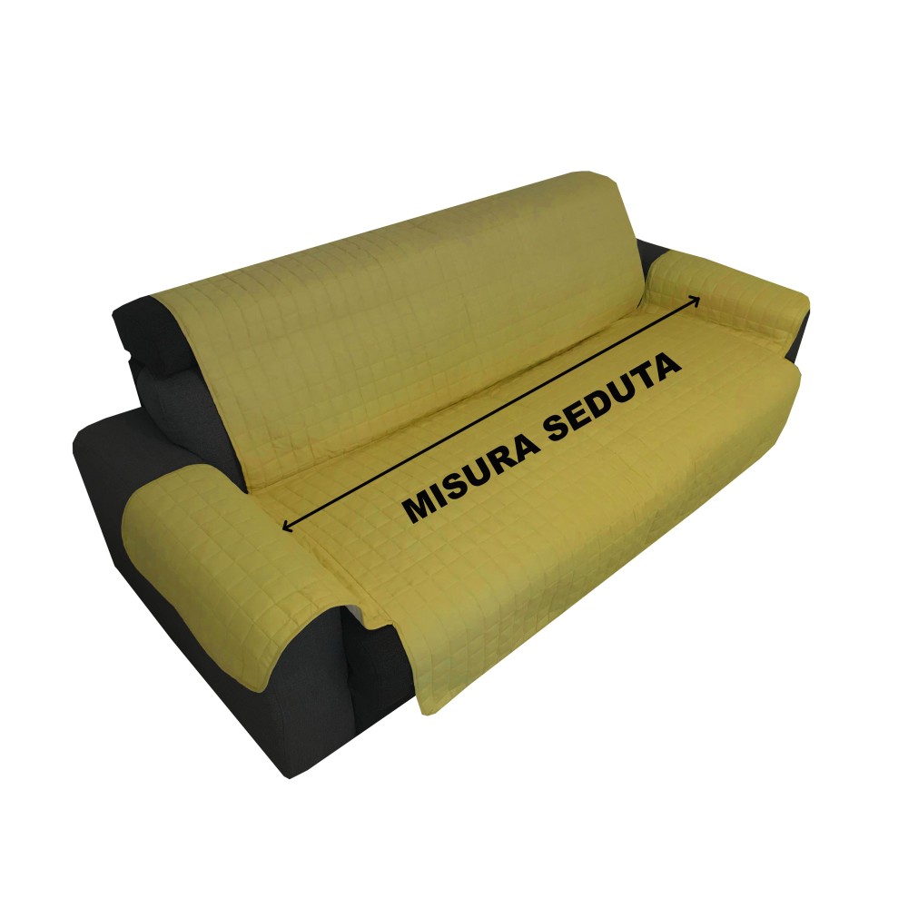 SOFA COVER OR SOFA PROTECTOR ELEGANCE YELLOW GOLD STAIN-RESISTANT QUILTED SMOOTH TOP