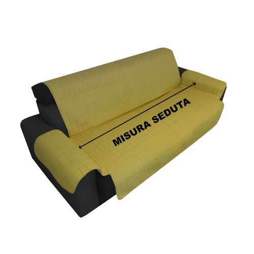 COPRIDIVANO OR SALVADIVANO ELEGANCE GIALLO ORO ANTIMACCHIA TRAPUNTATO PIANO LISCIO