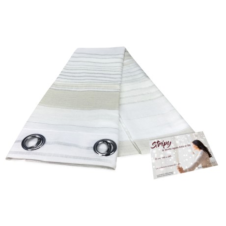 CORTINA CORTINA RAYAS crema...