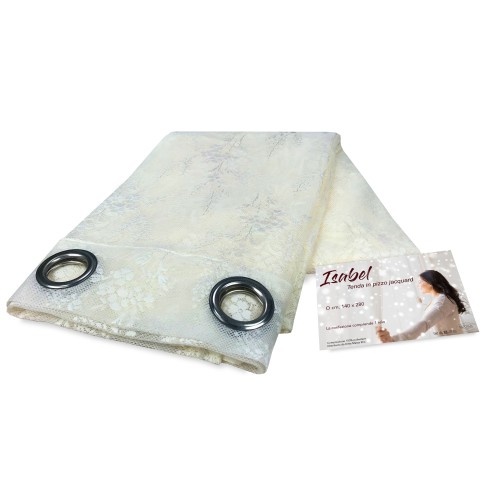 CURTAIN ISABEL cream cm. 140X280 MADE OF JACQUARD LACE