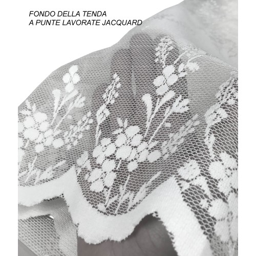 CORTINA ISABEL blanco cm. 140X280 CONFECCIONADO EN ENCAJE JACQUARD