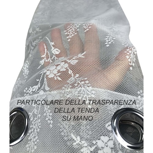 CORTINA ISABEL gris cm. 140X280 CONFECCIONADO EN ENCAJE JACQUARD