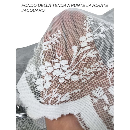 TENDA tendaggio ISABEL grigio cm. 140X280 CONFEZIONATA in PIZZO jacquard