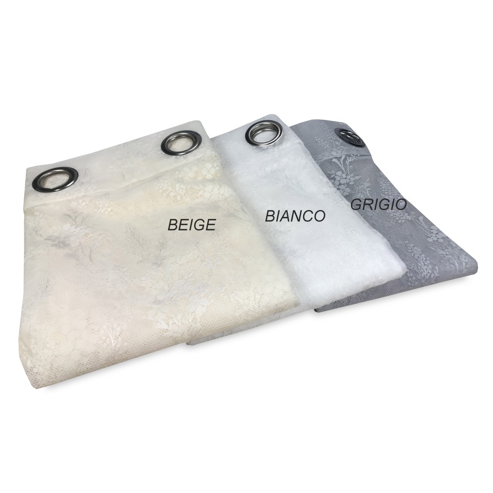 RIDEAU ISABEL crème cm. 140X280 EMBALLÉS dans de la DENTELLE jacquard