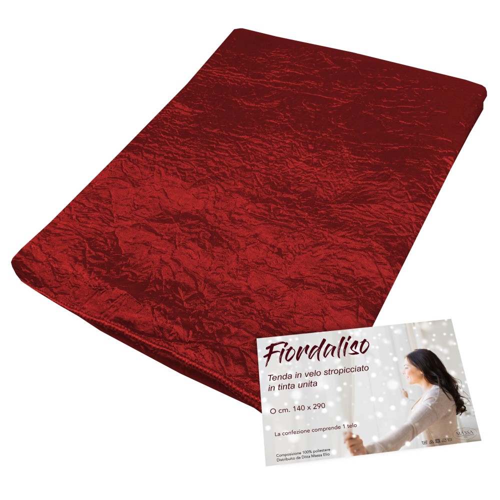 CORNFLOWER CURTAIN IN SOLID COLOR BORDEAUX CM. 140X290 Packaged