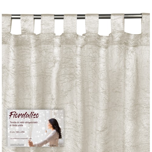 Cortina FIORDALISO en color liso CREMA CLARO CM. 140X290 Empaquetado