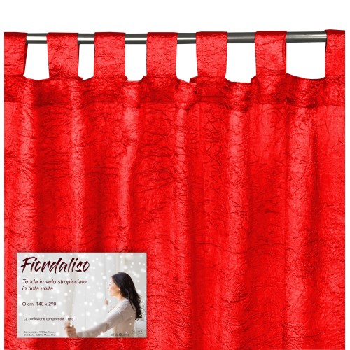FIORDALISO CURTAIN in the same color FIRE RED CM. 140X290 Packaged