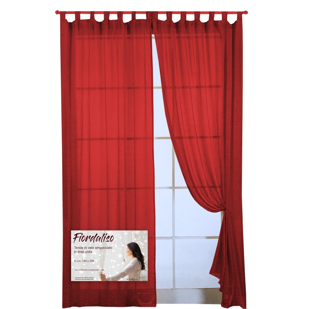 CORNFLOWER CURTAIN IN SOLID COLOR BORDEAUX CM. 140X290 Packaged
