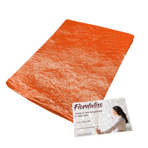 FIORDALISO CURTAIN in solid color ORANGE CM. 140X290 Packaged