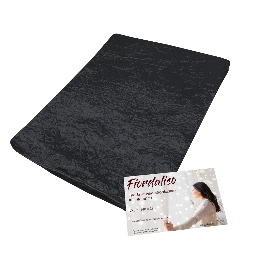 FIORDALISO VORHANG in Unifarbe SCHWARZ CM. 140X290 verpackt