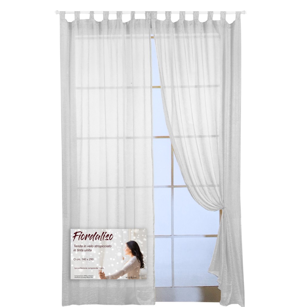 FIORDALISO VORHANG in Unifarbe WEISS CM. 140X290 verpackt