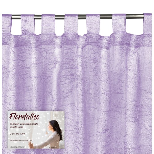FIORDALISO CURTAIN in solid color LILAC CM. 140X290 Packaged
